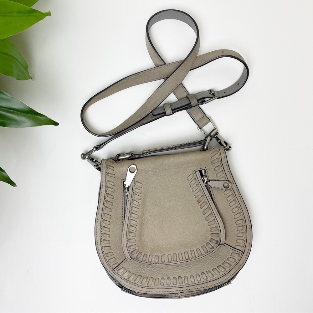 Rebecca Minkoff Vanity Leather Saddle Bag in Sandstone